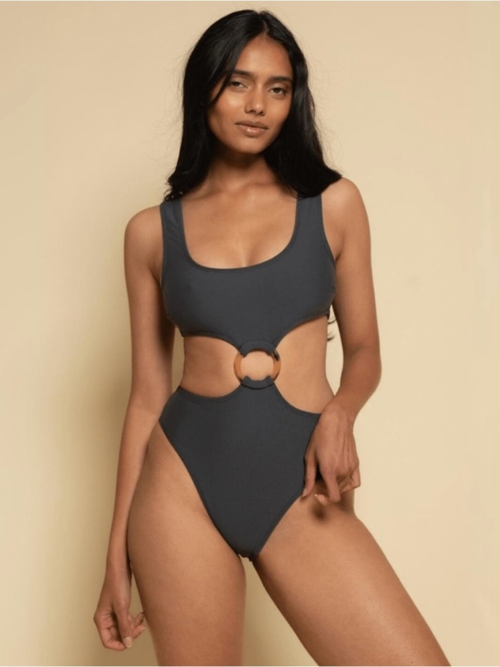 New! Montce Charcoal Cutout One-Piece Swimsuit 🩶 Small